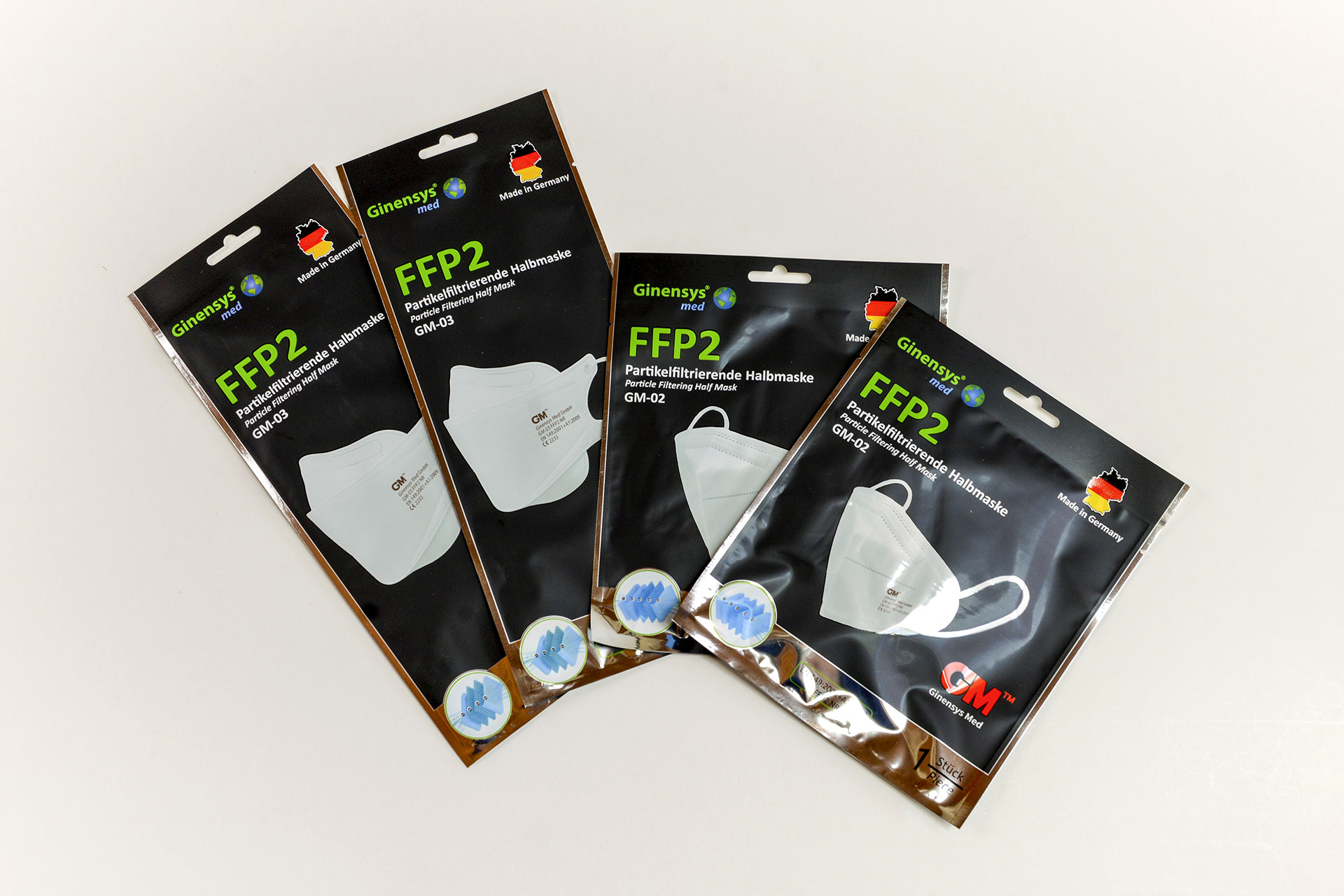 FFP2 partikelfiltrierende Halbmaske GM-02 und GM-03